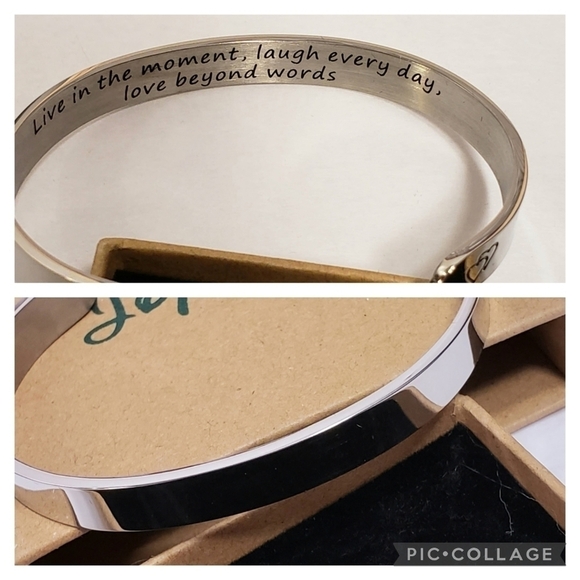 NIB JOYCUFF Live...Laugh...Love Hidden Message Bracelet - Picture 2 of 7